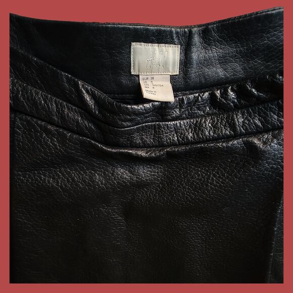 H&M Bonded Leather Mini Swing Skirt, Size 8/38 - Picture 4 of 7